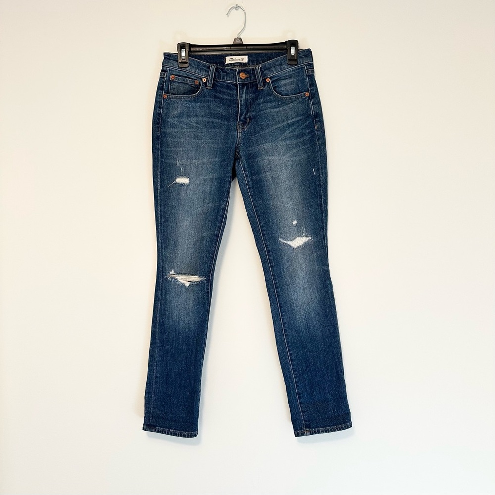 Madewell Women's Blue Distressed Slim Jeans The Slim Boyjean size 25 Boyfriend